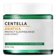 Crème d&#39;essence hydratante lissante naturelle toute la nuit Gel de réparation Centella Asiatica masque facial de sommeil